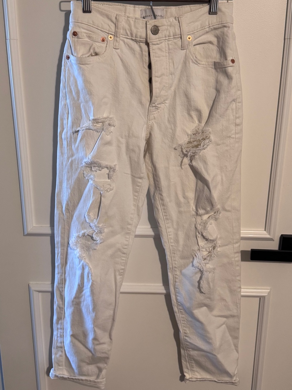 Lucky Brand White Distressed Jeans